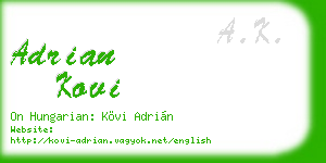 adrian kovi business card