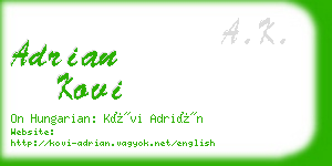 adrian kovi business card